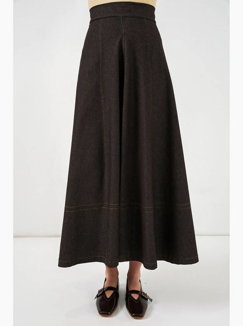 Jupe longue en jean taille haute trapèze avec poches bdart - Kiabi Jupe longue en jean taille haute trapèze avec poches bdart - Kiabi