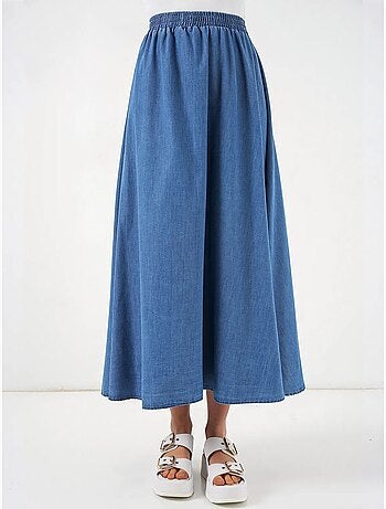 Jupe longue en jean trapèze taille haute bdart