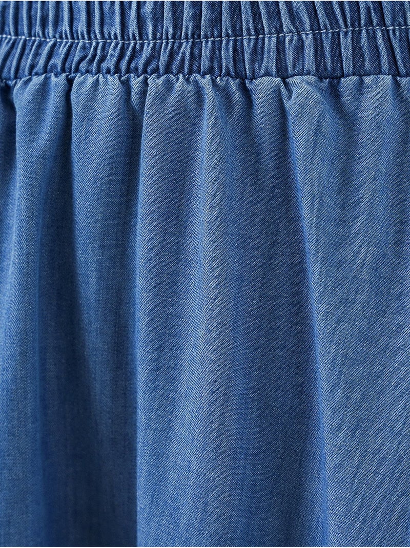 Jupe longue en jean trapèze taille haute bdart Bleu - Kiabi