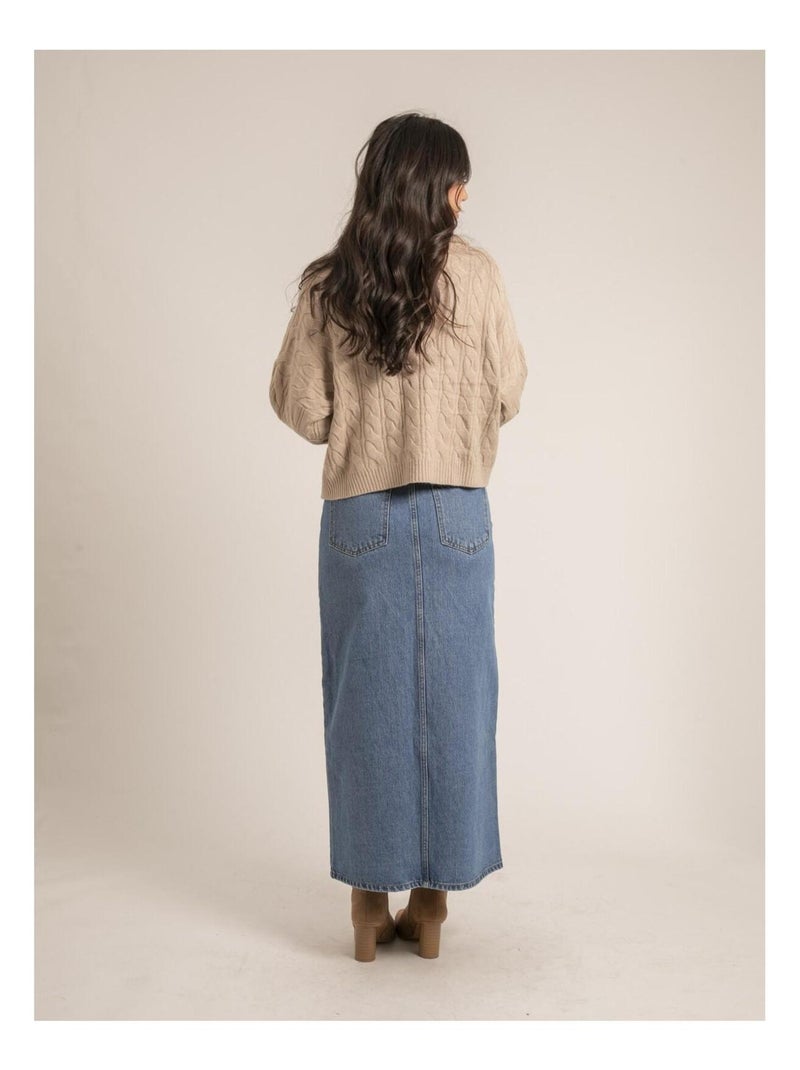 Jupe longue en jean XASSEL Bleu - Kiabi