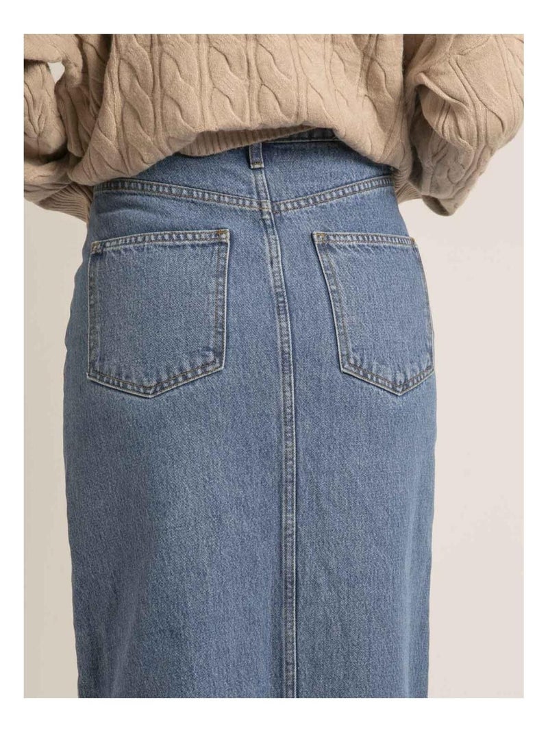 Jupe longue en jean XASSEL Bleu - Kiabi