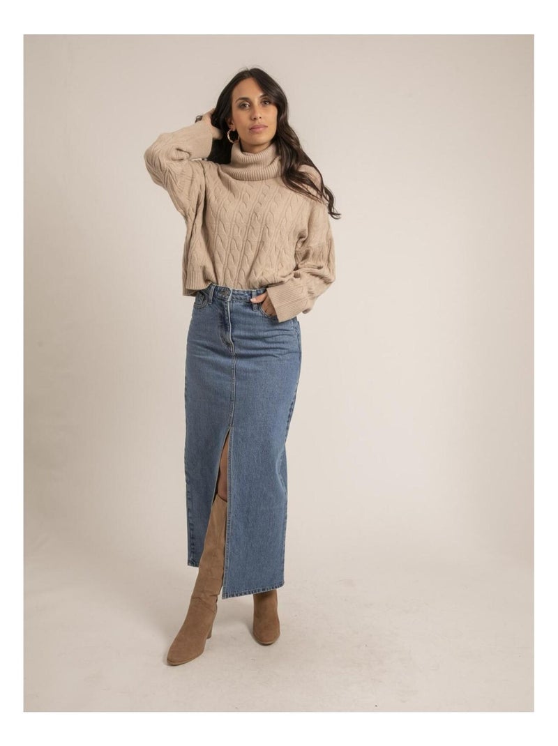 Jupe longue en jean XASSEL Bleu - Kiabi