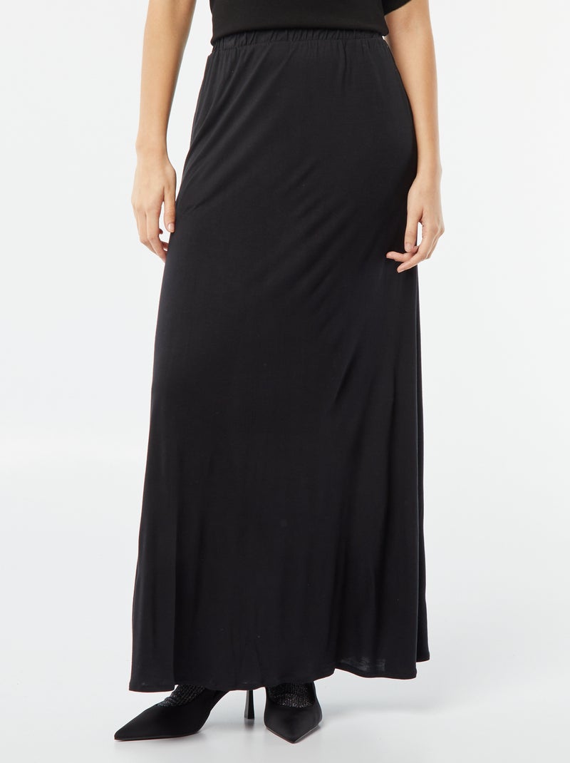 Jupe longue en jersey noir - Kiabi
