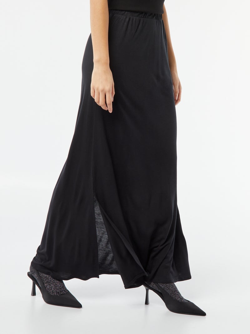 Jupe longue en jersey noir - Kiabi
