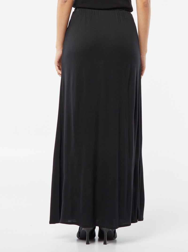 Jupe longue en jersey noir - Kiabi