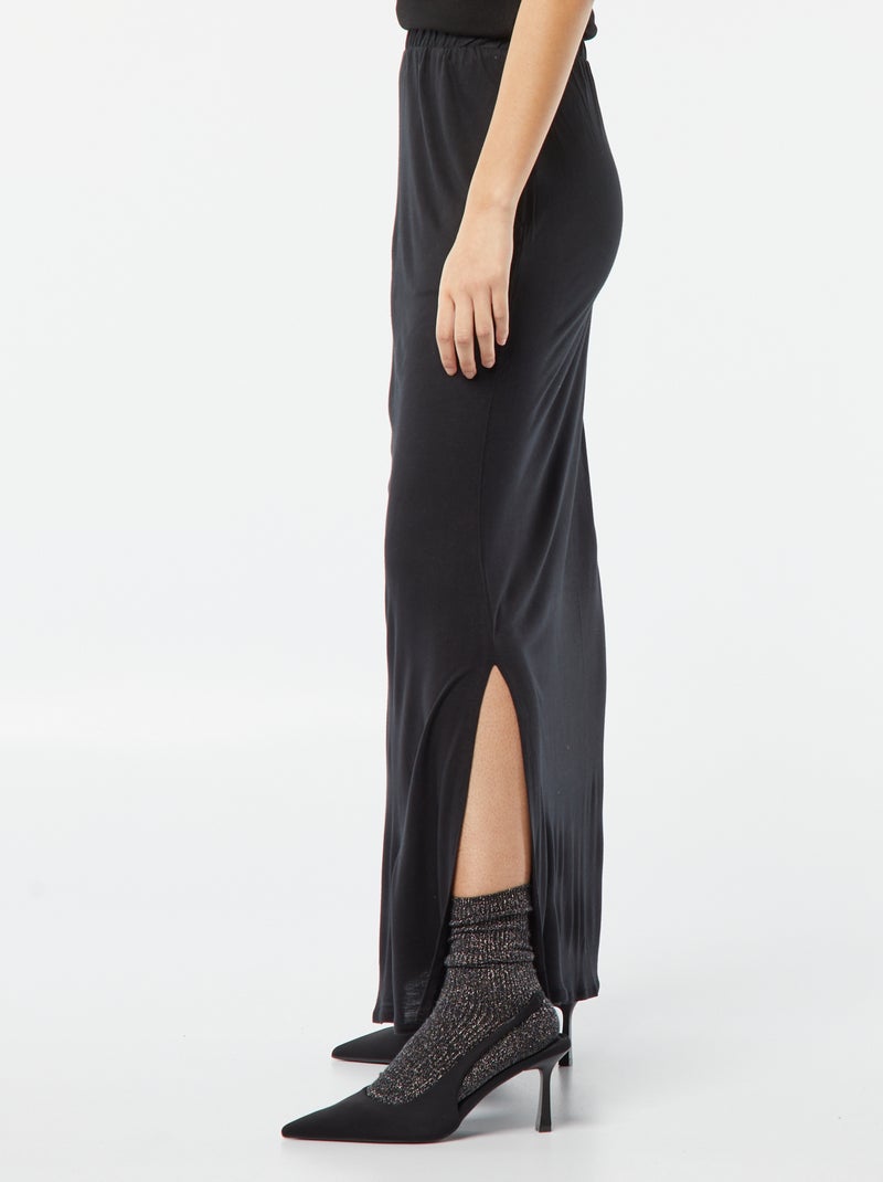 Jupe longue en jersey noir - Kiabi