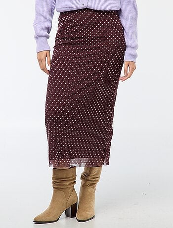 Jupe longue en mesh fleuris