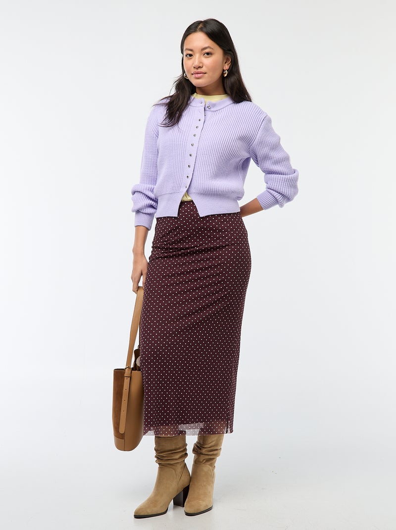 Jupe longue en mesh à pois