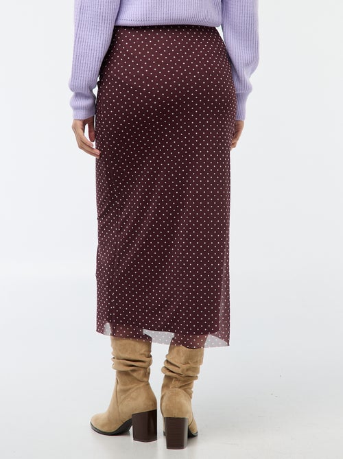 Jupe longue en mesh à pois - Kiabi