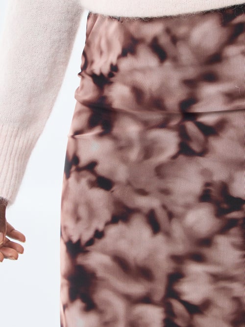 Jupe longue en mesh fleuris - Kiabi