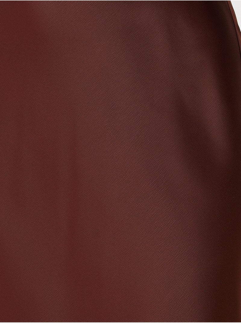 Jupe longue en satin à enfiler istanbul Marron chocolat - Kiabi