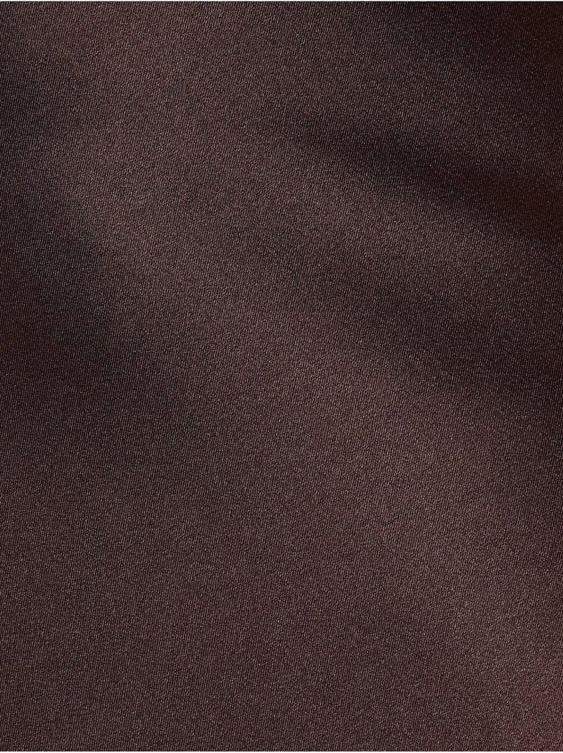 Jupe longue en satin avec fente latérale Marron - Kiabi