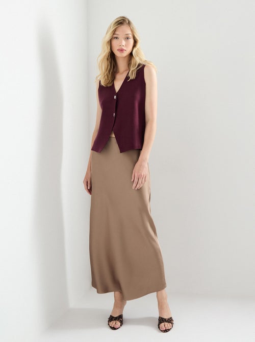 Jupe longue en satin, MO Fashion - Kiabi