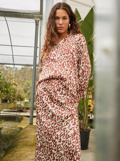 Jupe longue en satin MO Fashion - Kiabi