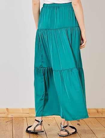 Jupe longue en satin - Kiabi