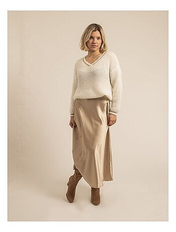 Jupe longue en satin XABATIA