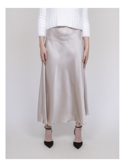 Jupe longue en satin XALPA - Kiabi