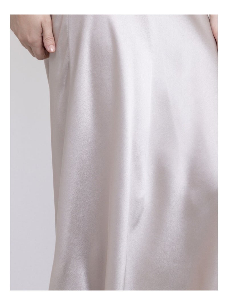 Jupe longue en satin XALPA Beige - Kiabi