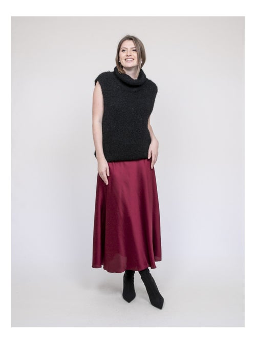 Jupe longue en satin XALPA - Kiabi