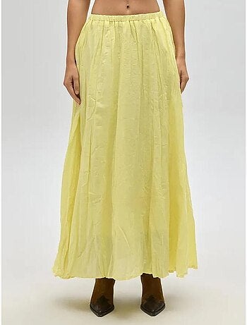 Jupe longue en seersucker taille haute mai