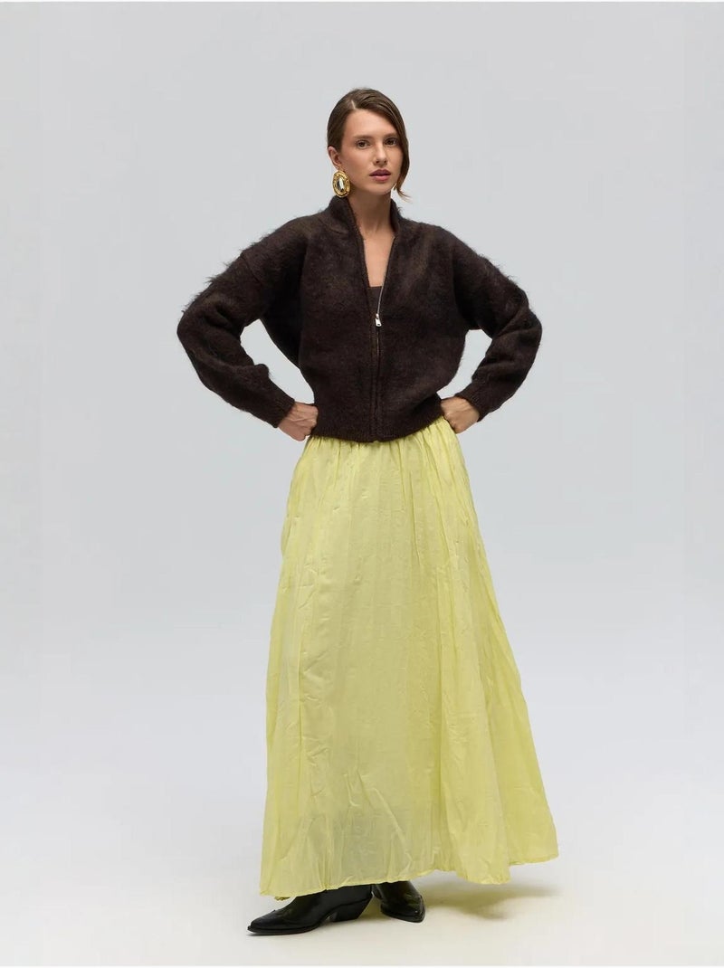 Jupe longue en seersucker taille haute mai Ambre - Kiabi
