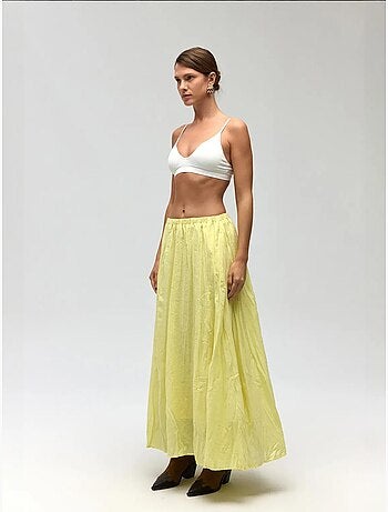 Jupe longue en seersucker taille haute mai mai studios