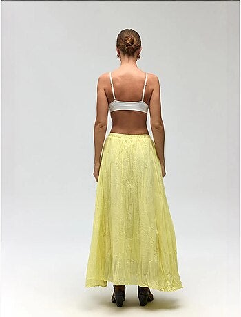 Jupe longue en seersucker taille haute mai mai studios