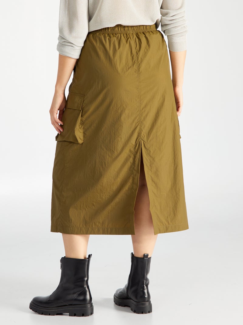 Jupe longue en toile parachute 'Only Carmakoma' Vert - Kiabi
