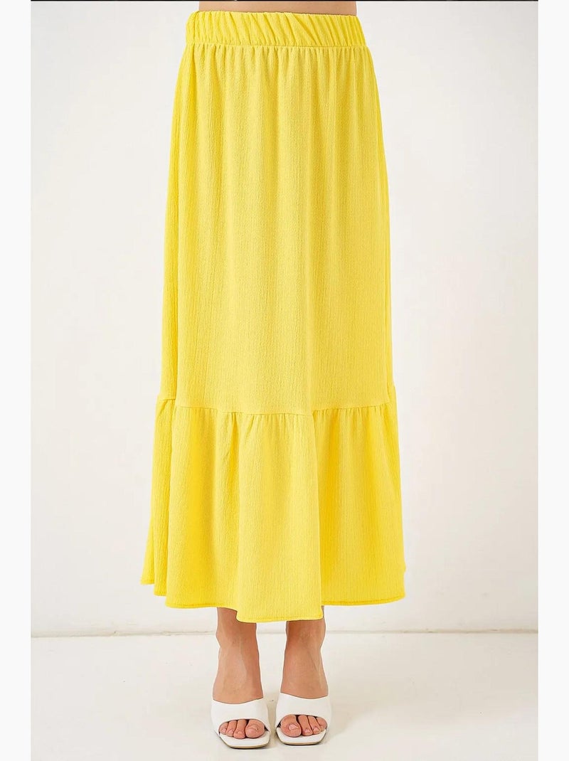 Jupe longue en tricot bdart Jaune - Kiabi