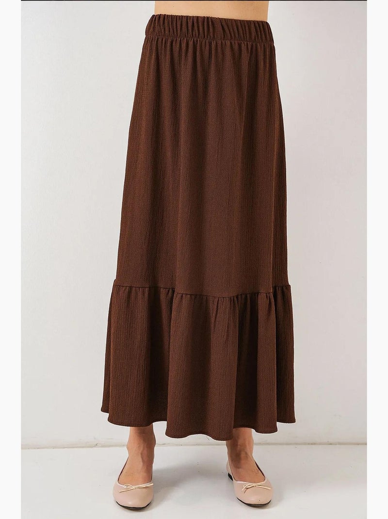 Jupe longue en tricot bdart Marron - Kiabi