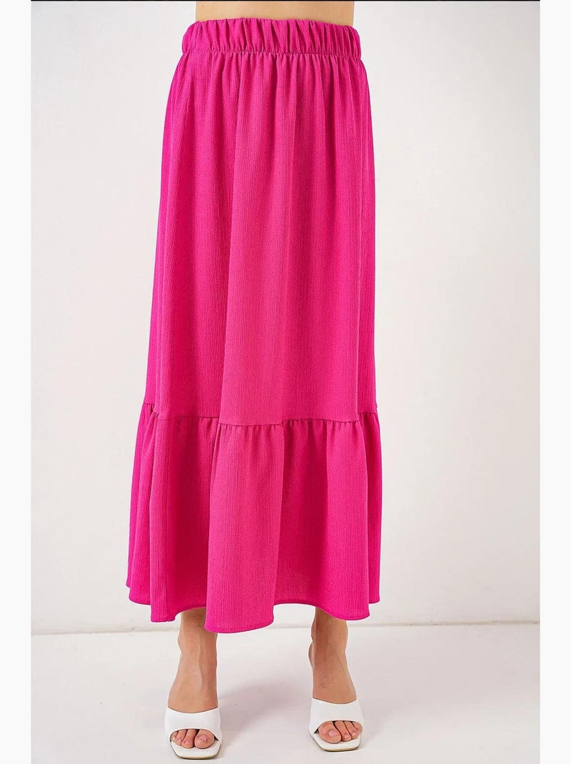 Jupe longue en tricot bdart Rose fushia - Kiabi