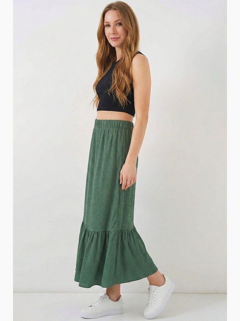 Jupe longue en tricot bdart Vert émeraude - Kiabi