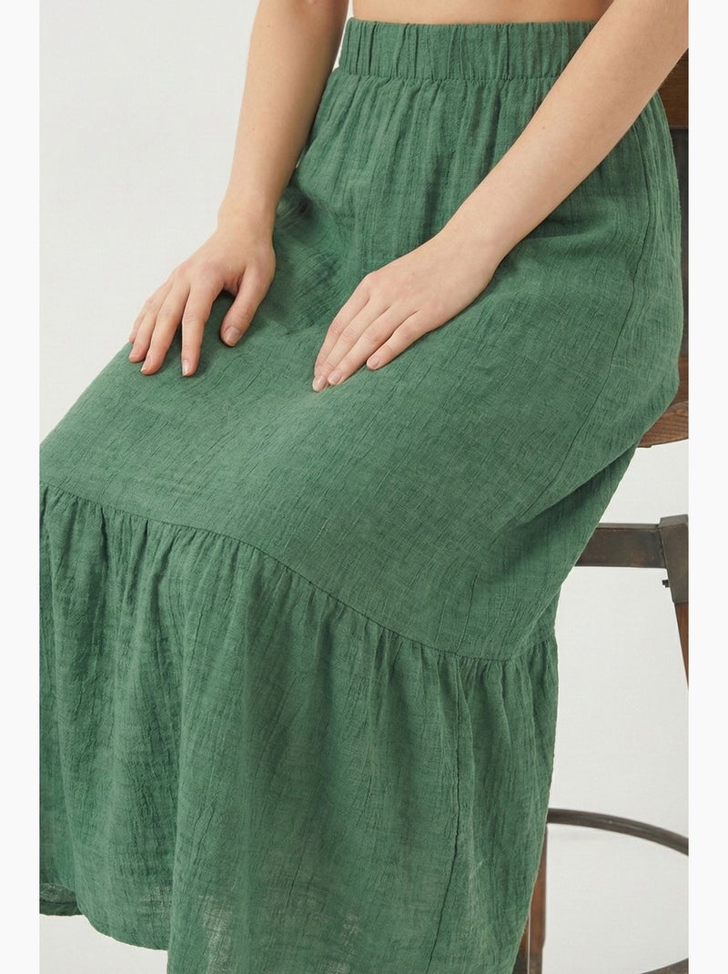Jupe longue en tricot bdart Vert émeraude - Kiabi