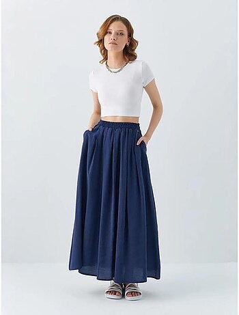 Jupe longue en tulle taille haute avec poches mixray