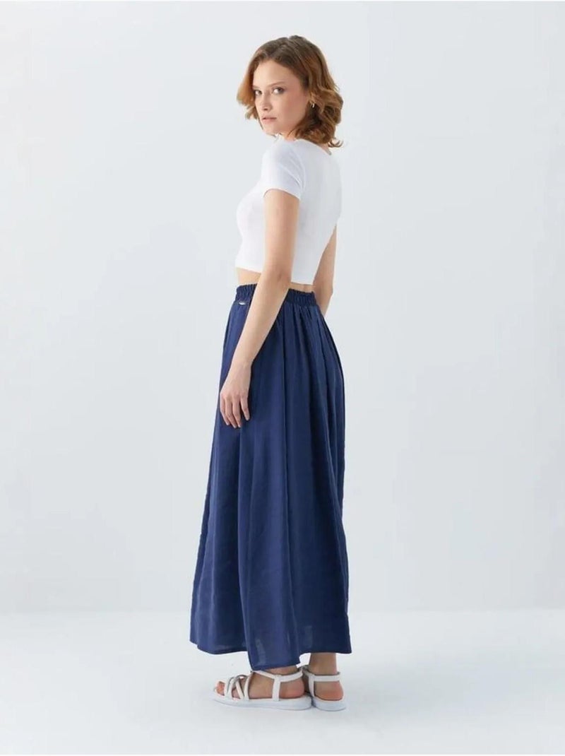 Jupe longue en tulle taille haute avec poches mixray Bleu marine - Kiabi