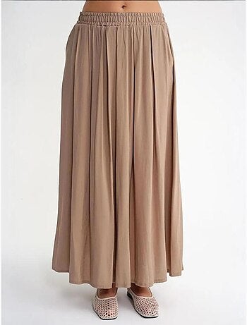Jupe longue en tulle taille haute avec poches mixray