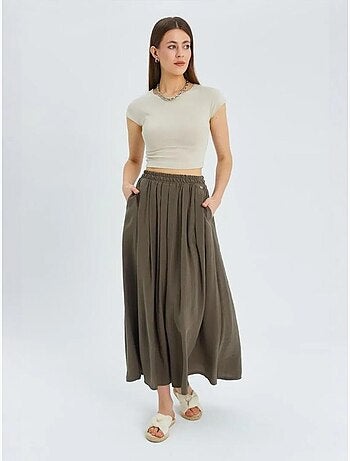Jupe longue en tulle taille haute avec poches mixray