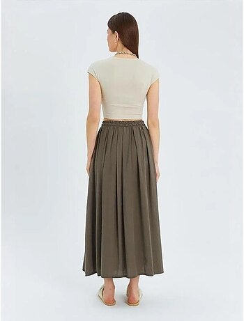 Jupe longue en tulle taille haute avec poches mixray