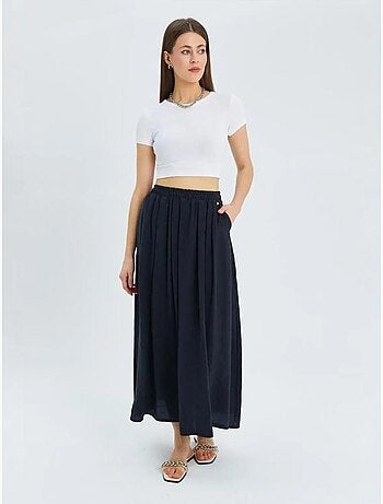 Jupe longue en tulle taille haute avec poches mixray