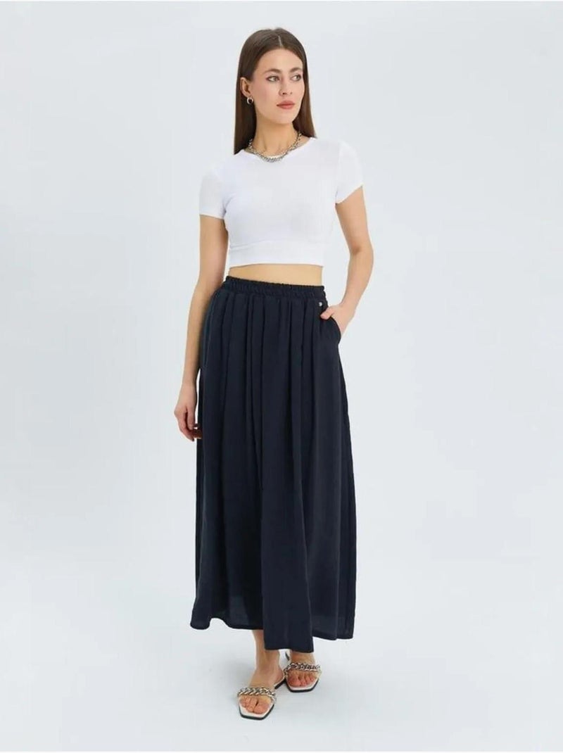 Jupe longue en tulle taille haute avec poches mixray Noir - Kiabi