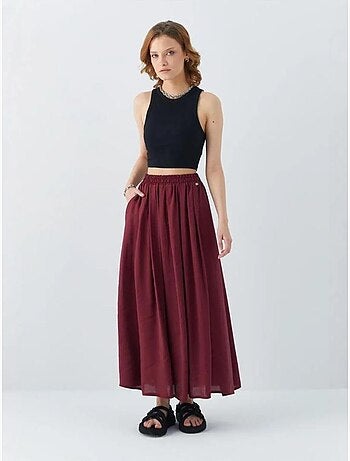 Jupe longue en tulle taille haute avec poches mixray