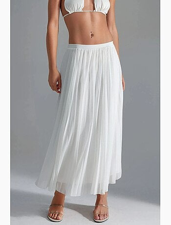 Jupe longue en tulle taille haute busem