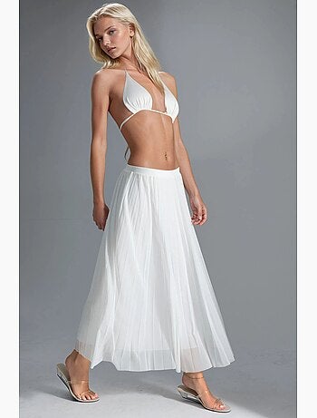 Jupe longue en tulle taille haute busem