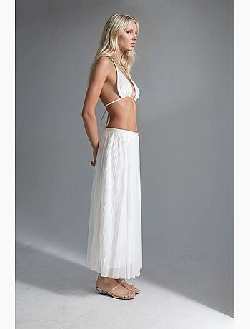 Jupe longue en tulle taille haute busem