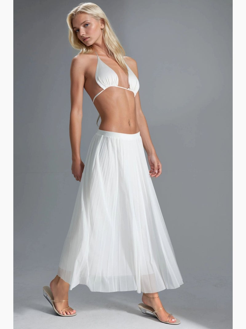 Jupe longue en tulle taille haute busem Blanc - Kiabi