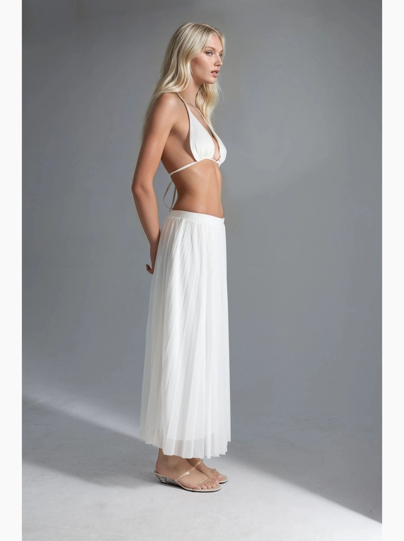 Jupe longue en tulle taille haute busem Blanc - Kiabi