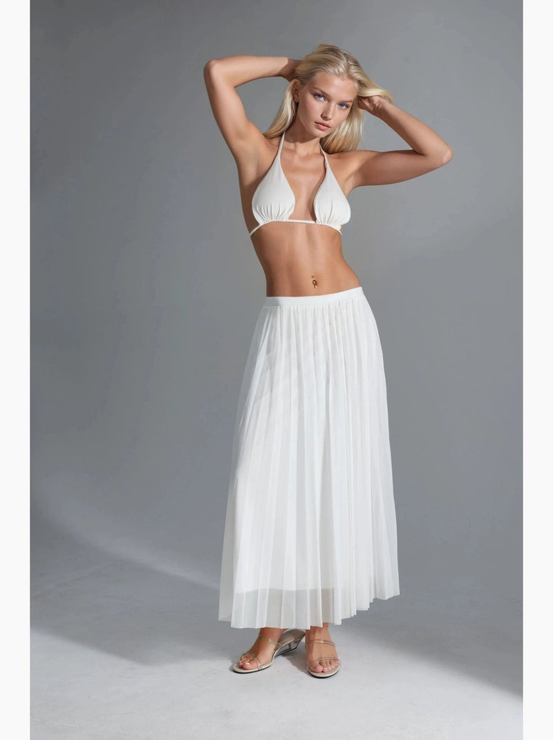 Jupe longue en tulle taille haute busem Blanc - Kiabi