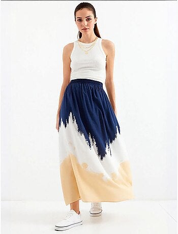 Jupe longue en viscose à motifs bdart