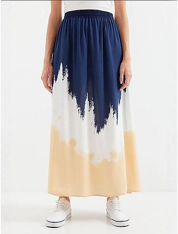 Jupe longue en viscose à motifs bdart