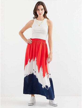 Jupe longue en viscose à motifs bdart